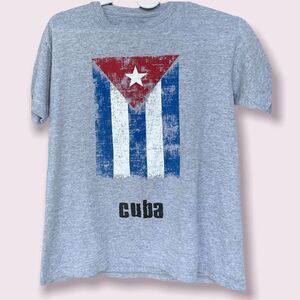 Grey Cuban Flag Shirt